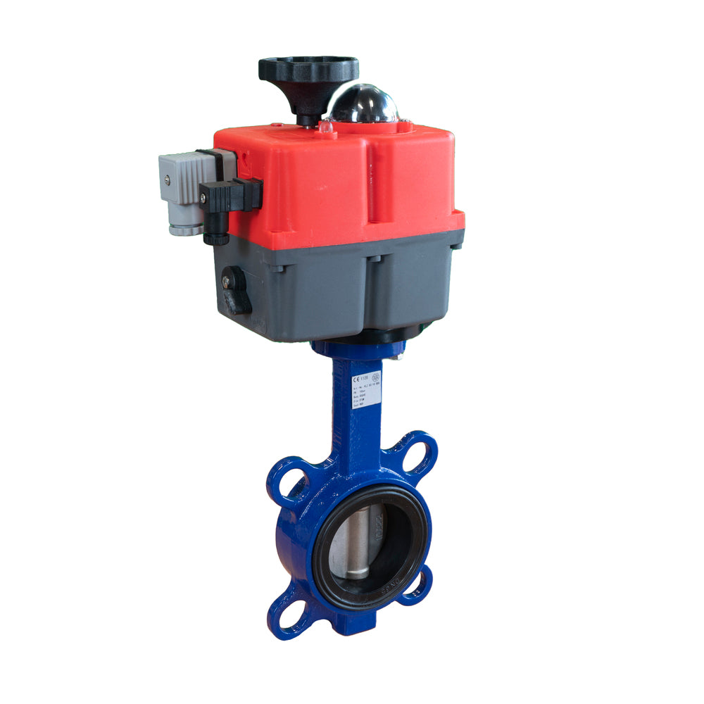 Electric Butterfly Valve DN50 24-240V AC/DC Wafer GGG40 PTFE Silicone J+J