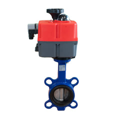 Electric Butterfly Valve DN100 24-240V AC/DC Modulating Fail-Safe Wafer GGG40 NBR J+J