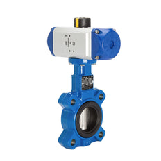DN32 (1-1/4 inch) Lug Pneumatic Butterfly Valve GGG40-Stainless Steel-NBR Spring Closed - BFLL