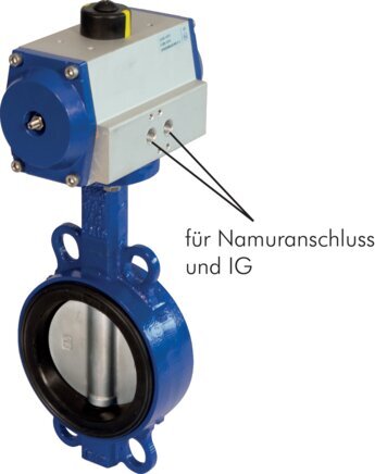 DN100 (4 inch) Wafer Pneumatische Vlinderklep GG25-RVS-NBR Dubbelwerkend - BFLW