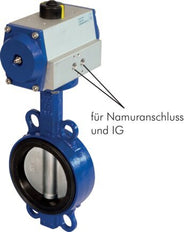 DN100 (4 inch) Wafer Pneumatische Vlinderklep GG25-RVS-NBR Dubbelwerkend - BFLW