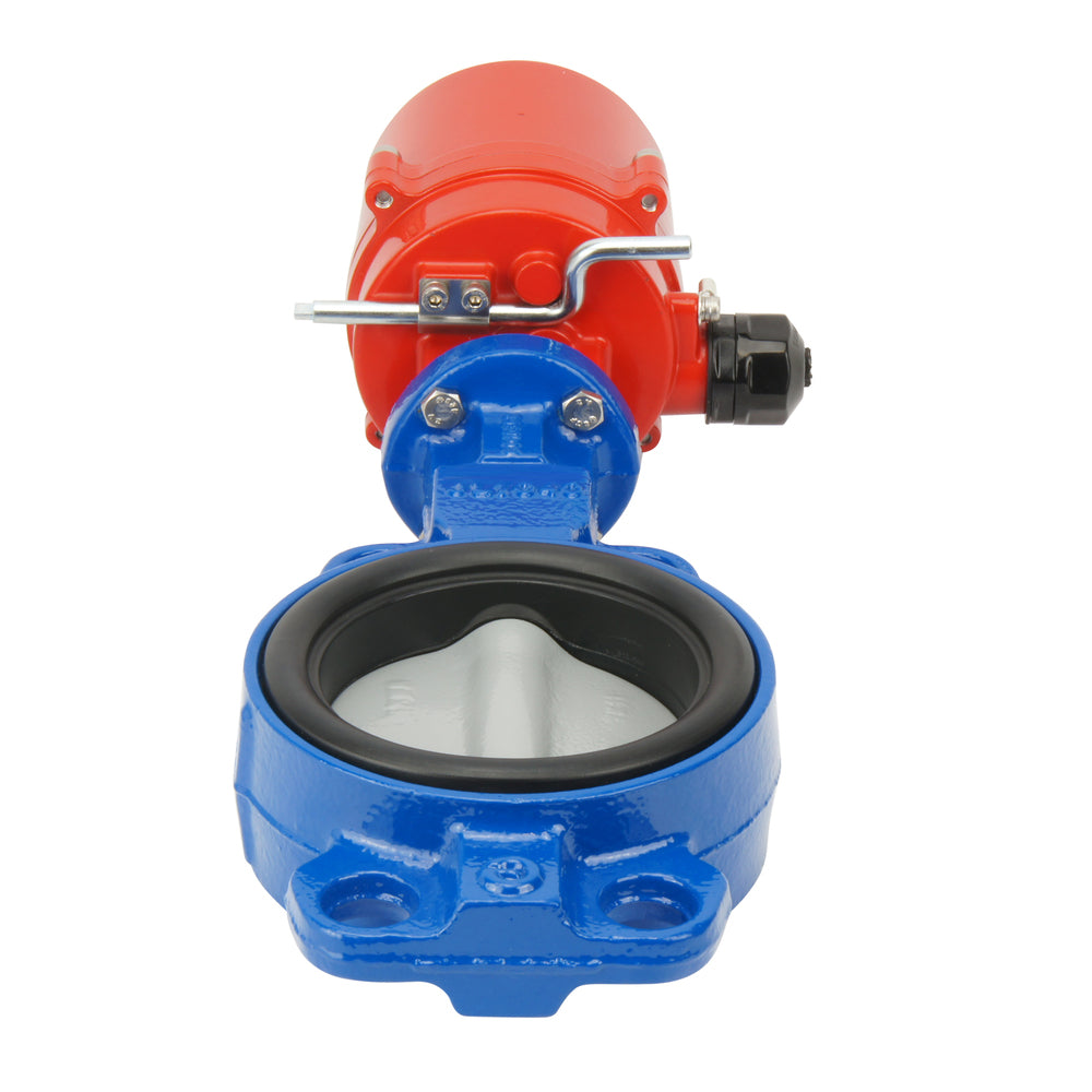 DN80 (3 inch) 24VDC Wafer Electric Butterfly Valve GGG40-Cast iron-EPDM - BFLW