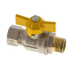 Mannelijk naar vrouwelijk R/Rp 1/2 inch Gas 2-weg Vlinderhandvat Messing Kogelkraan