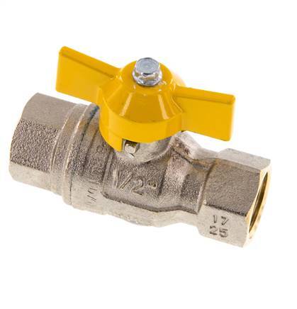 Rp 1/2 Inch Gas 2-Way Vlinderhandgreep Messing Kogelkraan