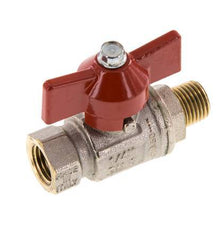 Mannelijk naar vrouwelijk R/Rp 1/4 Inch Vlinderhandvat 2-Weg Messing Kogelkraan