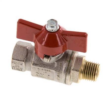 Mannelijk naar vrouwelijk R/Rp 1/4 Inch Vlinderhandvat 2-Weg Messing Kogelkraan