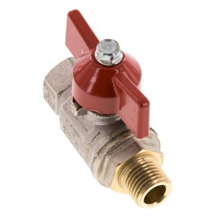 Mannelijk naar vrouwelijk R/Rp 1/4 Inch Vlinderhandvat 2-Weg Messing Kogelkraan