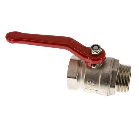 Male To Female R/Rp 1-1/2 inch Compact PN 25 2-Way Brass Ball Valve