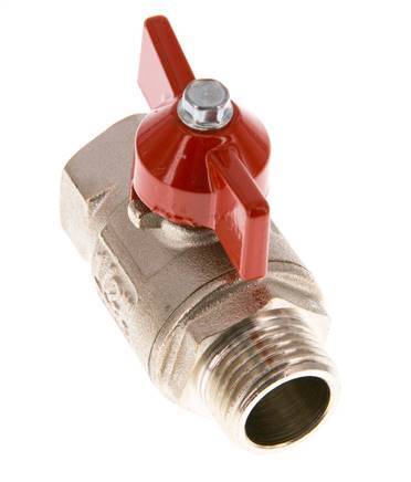 Buiten x Binnendraad G/G 1/2 inch Vlinder Handle Kort design 2-Weg Messing Kogelkraan