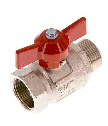 Buiten x Binnendraad G/G 3/4 inch Vlinder Handle Kort design 2-Weg Messing Kogelkraan