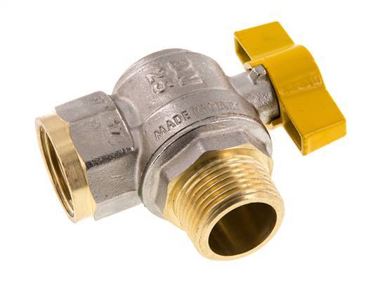 Buiten x binnendraad R/Rp 1 inch Gas 2-Weg Haakse Kogelkraan Messing