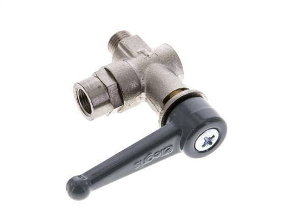 Buiten x binnendraad G/G 1/8 inch 2-Weg Haakse Kogelkraan Messing