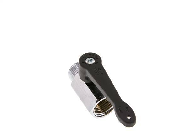 Buiten x Binnendraad G 1/2 inch 2-Weg Messing Mini-Kogelkraan Lange Hendel 15 Bar