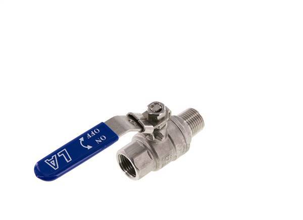 Buiten x Binnendraad R/Rp 1/2 inch PN 63 2-Weg RVS Kogelkraan