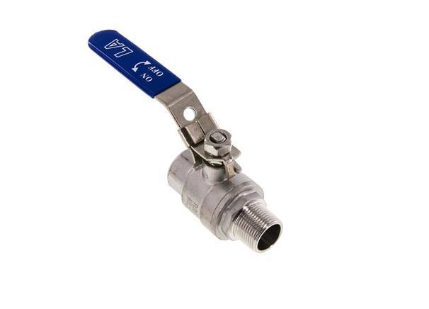 Buiten x Binnendraad R/Rp 3/4 inch PN 63 2-Weg RVS Kogelkraan