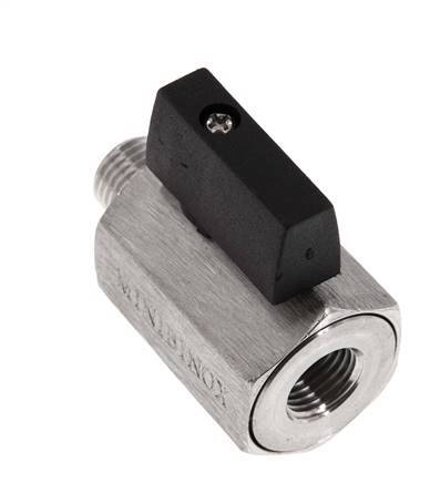 Buiten x Binnendraad G 1/4 inch 2-Weg Rvs Mini-Kogelkraan 25 Bar