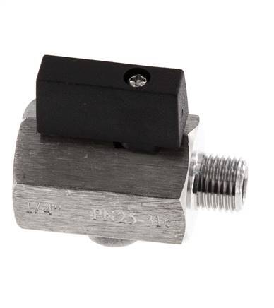 Buiten x Binnendraad G 1/4 inch 2-Weg Rvs Mini-Kogelkraan 25 Bar