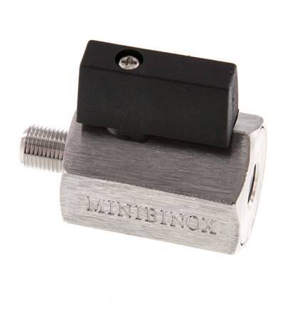 Buiten x Binnendraad G 1/8 inch 2-Weg Rvs Mini-Kogelkraan 25 Bar