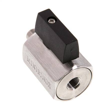 Buiten x Binnendraad G 1/8 inch 2-Weg Rvs Mini-Kogelkraan 25 Bar