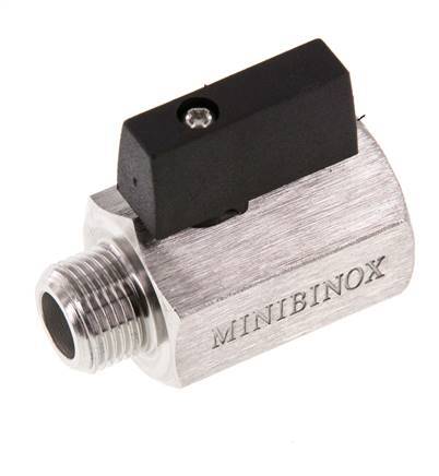 Buiten x Binnendraad G 3/8 inch 2-Weg Rvs Mini-Kogelkraan 25 Bar