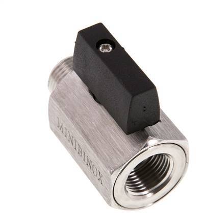 Buiten x Binnendraad G 3/8 inch 2-Weg Rvs Mini-Kogelkraan 25 Bar