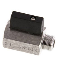 Buiten x Binnendraad G 3/8 inch 2-Weg Rvs Mini-Kogelkraan 25 Bar