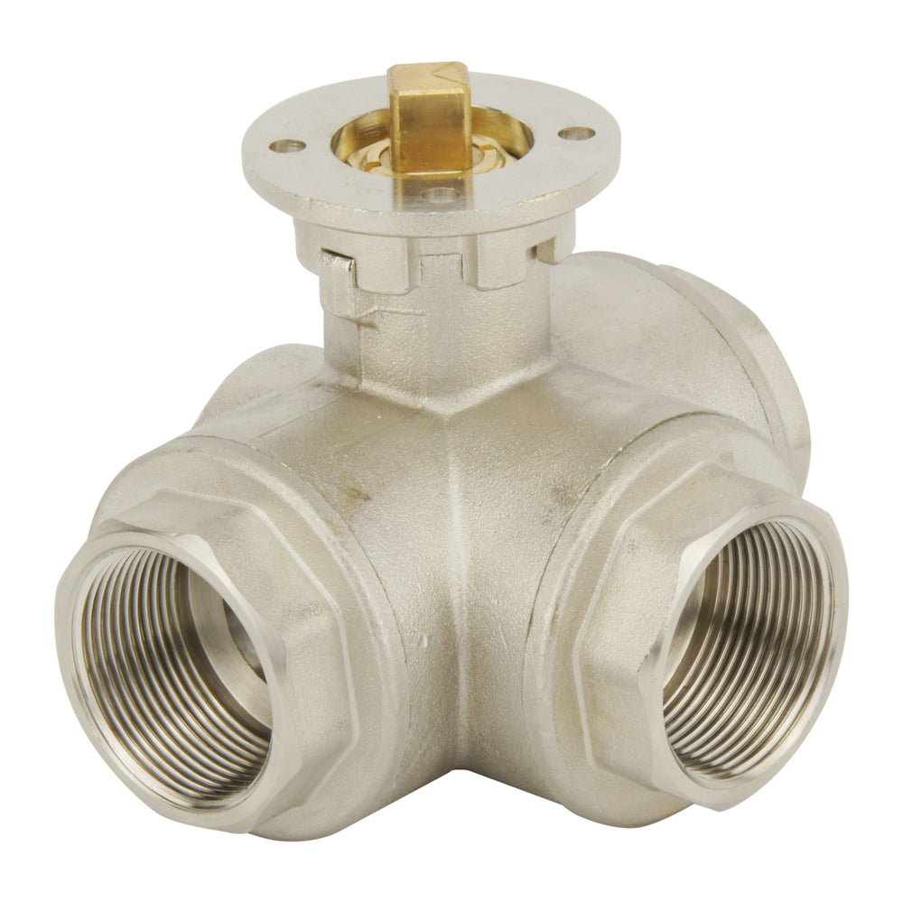 G2'' 3-Weg L-poort Messing Pneumatische Kogelklep Dubbelwerkend - BL3BA