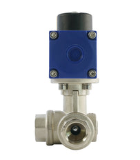 G3/8'' 3-Way L-port Brass Pneumatic Ball Valve Double Acting - BL3BA