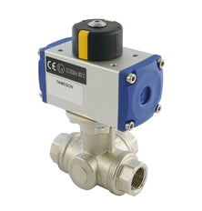 G3/8'' 3-Way L-port Brass Pneumatic Ball Valve Double Acting - BL3BA