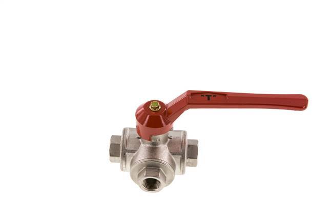 G3/8'' 3-way T-port Ball Valve Brass PTFE/NBR 55 bar - BL3BM