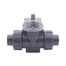 Solvent Socket 50 mm T-bore 3-Way PVC Ball Valve ISO-Top 10 bar PTFE/EPDM