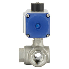 G1-1/4" 3-Weg T-poort RVS Pneumatische Kogelkraan Veer Gesloten - BL3SA