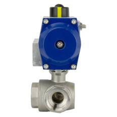 G2-1/2'' 3-Way L-port Stainless Steel Pneumatic Ball Valve Spring Open - BL3SA