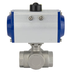 G3'' 3-Way T-port Stainless Steel Pneumatic Ball Valve Double Acting - BL3SA