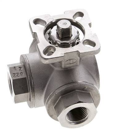 G3/8'' T-port 3-Way Stainless Steel Ball Valve ISO-Top 63bar - BL3SA