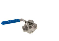 G 3/4 Inch 3-Weg L-Port RVS Kogelklep