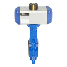 DN32 (1-1/4 inch) Wafer Pneumatic Butterfly Valve GGG40-Stainless Steel-NBR Double Acting - BFLW