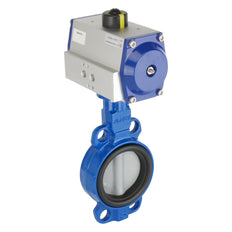 DN80 (3 inch) Wafer Pneumatic Butterfly Valve GGG40-Stainless Steel-NBR Spring Closed - BFLW