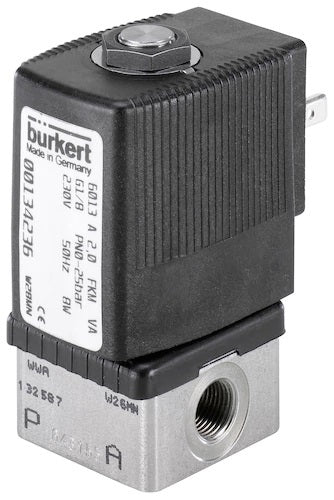 G1/4'' 230V AC RVS Magneetventiel FKM 0-25bar - Burkert 6013 137536