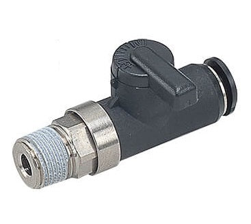 R1/8" - 6mm Rechte 2-Weg Kogelkraan Serie 10