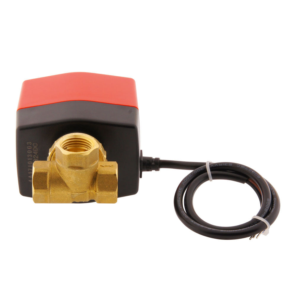Elektrische Kogelkraan BW3 1/2" 3-weg 12V DC relais