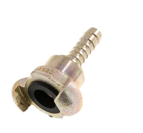 Gietijzer DN 10 DIN 3489 Compressor Klauwkoppeling met 13 mm Slangpilaar Draaibaar