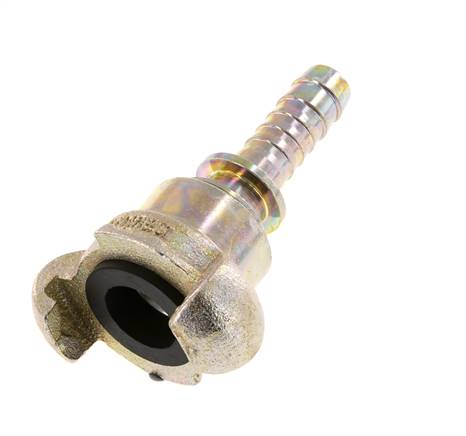 Gietijzer DN 10 DIN 3489 Compressor Klauwkoppeling met 25 mm Slangpilaar Draaibaar Veiligheidskraag