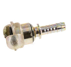 Gietijzer DN 10 DIN 3489 Compressor Klauwkoppeling met 25 mm Slangpilaar Draaibaar Veiligheidskraag