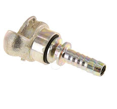 Gietijzer DN 10 DIN 3489 Compressor Klauwkoppeling met 25 mm Slangpilaar Draaibaar Veiligheidskraag