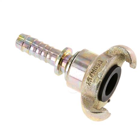 Gietijzer DN 10 DIN 3489 Compressor Klauwkoppeling met 25 mm Slangpilaar Draaibaar Veiligheidskraag