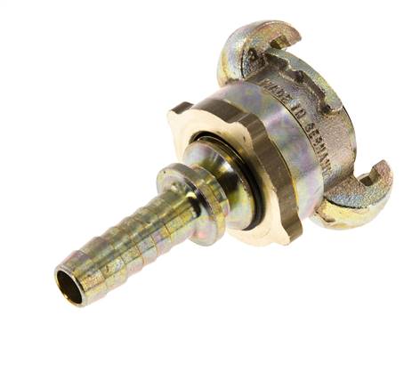 Gietijzer DN 10 DIN 3238 Compressor Klauwkoppeling met 13 mm Slangpilaar Veiligheidskraag