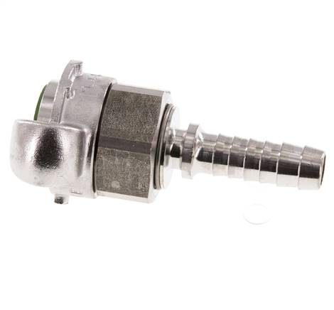 RVS DN 10 DIN 3238 Compressor Klauwkoppeling met 13 mm Slangpilaar