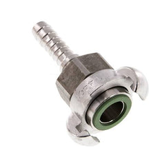 RVS DN 10 DIN 3238 Compressor Klauwkoppeling met 13 mm Slangpilaar
