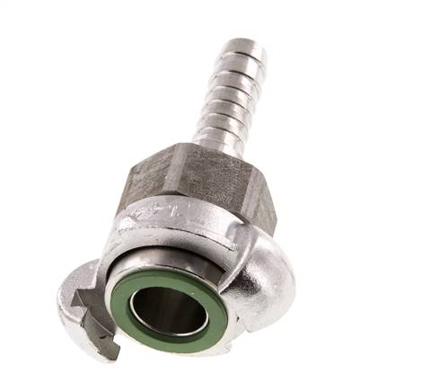 RVS DN 10 DIN 3238 Compressor Klauwkoppeling met 13 mm Slangpilaar